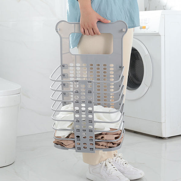 Foldable laundry storage basket