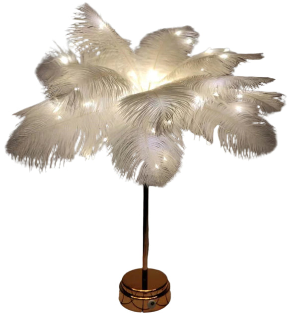 Elagant nightlight with feathers for pleasant illumination