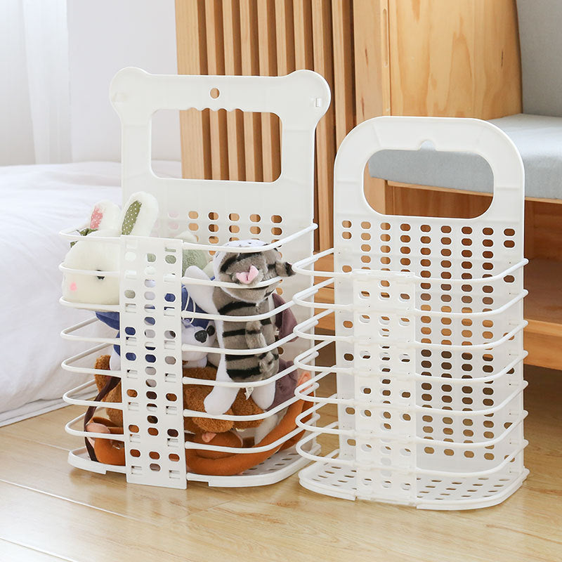 Foldable laundry storage basket