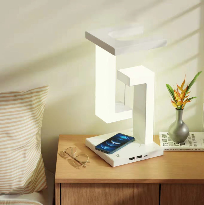 Antigravity wireless charging table lamp