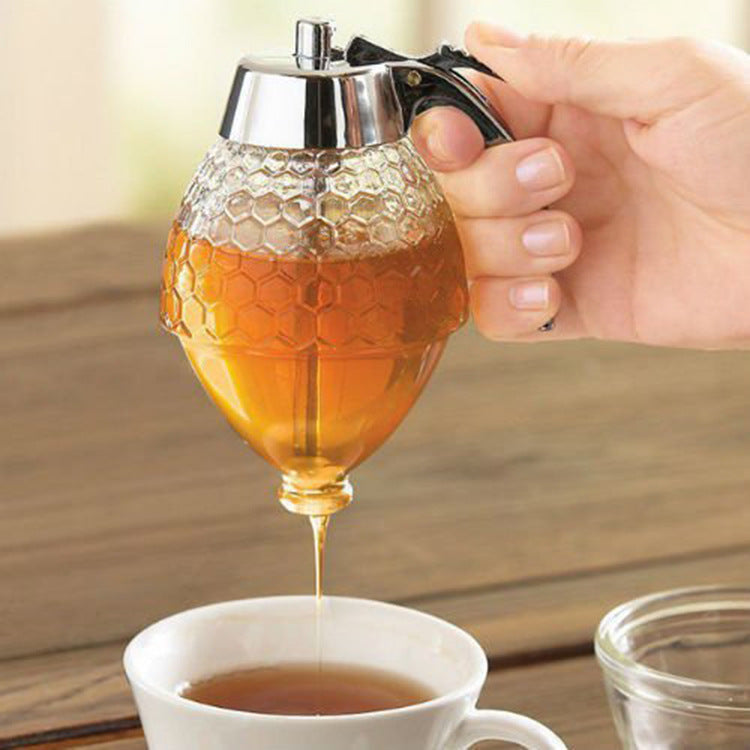 Convenient honey jar with dispenser